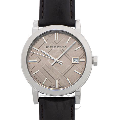 Burberry The City Fawn Dial Brown Leather Strap Watch for Men